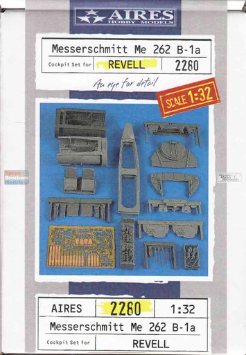 ARS2280 1:32 Aires Macchi Me262B-1a Cockpit Set (REV kit)