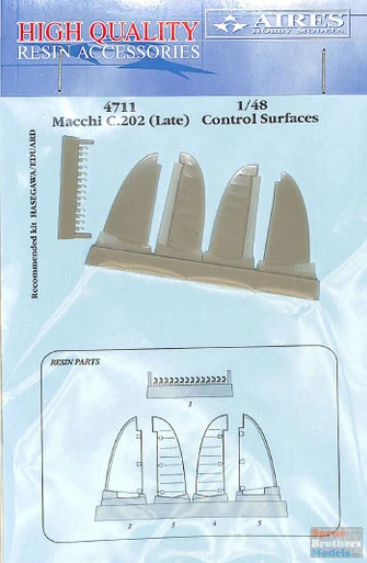 ARS4711 1:48 Aires Macchi C.202 (Late) Control Surfaces (HAS/EDU kit)