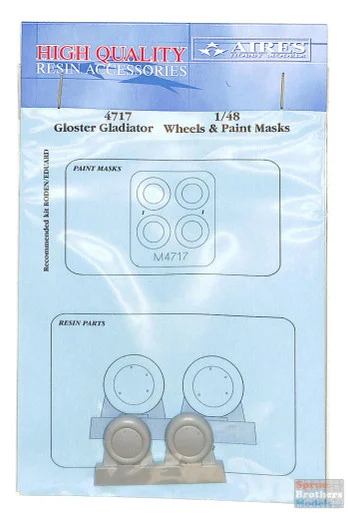 ARS4717 1:48 Aires Gloster Gladiator Wheels & Paint Mask (EDU/ROD kit)