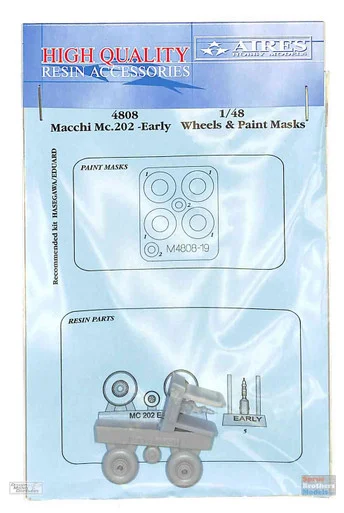 ARS4808 1:48 Aires Macchi Mc.202 Early Wheels & Paint Mask (HAS/EDU kit)
