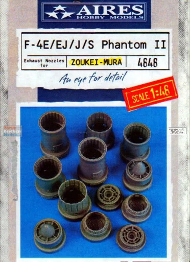 ARS4848 1:48 Aires F-4E F-4EJ F-4J F-4S Phantom II Exhaust Nozzle Set (ZKM kit)