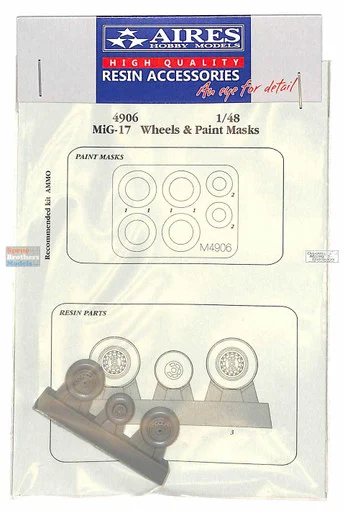 ARS4906 1:48 Aires MiG-17 Fresco Wheels & Paint Masks (AMM kit)