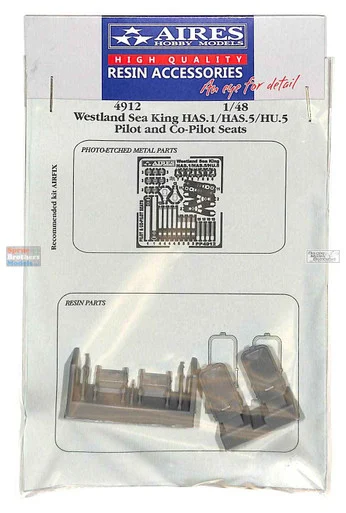 ARS4912 1:48 Aires Sea King HAS.1/HAS.5/HU.5 Pilot & Co-Pilot Seats (AFX kit)