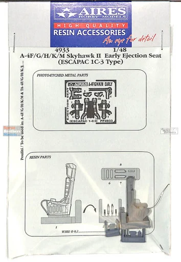 ARS4933 1:48 Aires A-4F A-4G A-4H A-4K A-4M Skyhawk Early Ejection Set (ESCAPAC 1C-3)