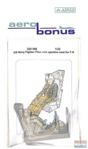 ARSAB320096 1:32 AeroBonus US Navy F-8 Crusader Fighter Pilot with Ejection Seat