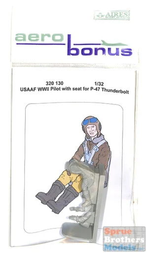 ARSAB320130 1:32 AeroBonus USAAF WW2 Pilot Figure with Seat (for P-47)