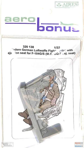 ARSAB320138 1:32 AeroBonus Modern German Luftwaffe Fighter Pilot Figure with Ejection Seat (for F-104G/S GQ-7A Seat)