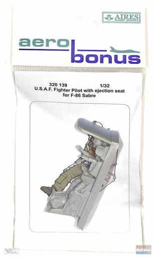 ARSAB320139 1:32 AeroBonus F-86 Sabre USAF Fighter Pilot Figure with Ejection Seat