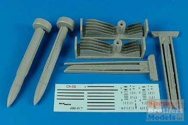 ARSAB480017 1:48 AeroBonus Ch-58 (AS-11 Kilter) Air to Surface Missile Set #480017