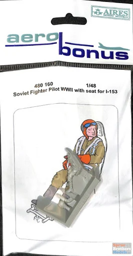 ARSAB480160 1:48 AeroBonus Soviet Fighter Pilot WW2 with Seat for I-153