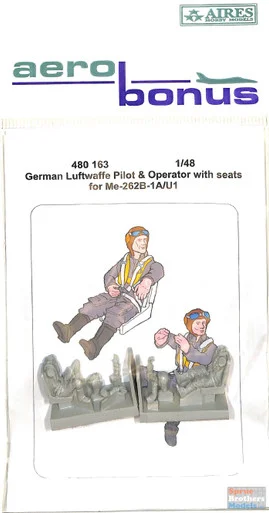 ARSAB480163 1:48 AeroBonus German Luftwaffe Pilot with Operator with Seats for Me 262B-1a/U1