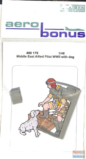 ARSAB480179 1:48 AeroBonus Middle East Allied Pilot WW2 with Dog
