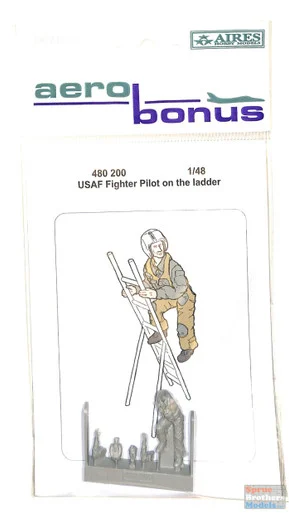ARSAB480200 1:48 AeroBonus USAF Fighter Pilot on Ladder Figure