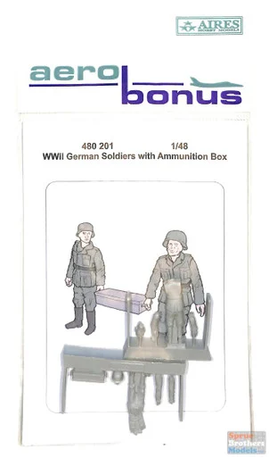 ARSAB480201 1:48 AeroBonus WW2 German Soldiers with Ammunition Box (2 figures)