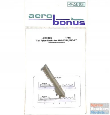 ARSAB480206 1:48 AeroBonus Tail Pylon Racks for MiG-23BN MiG-27 Flogger (TRP kit)