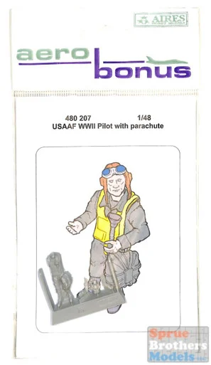 ARSAB480207 1:48 AeroBonus USAAF WW2 Pilot Figure with Parachute