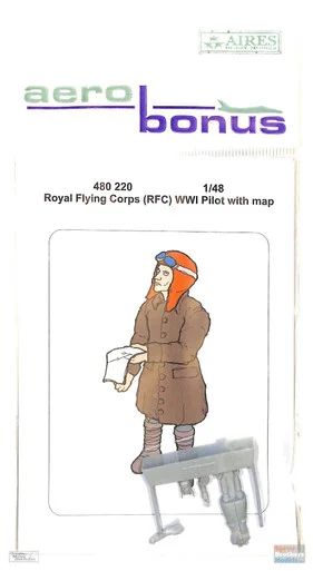 ARSAB480220 1:48 AeroBonus Royal Flying Corps (RFC) WWI Pilot Figure with Map