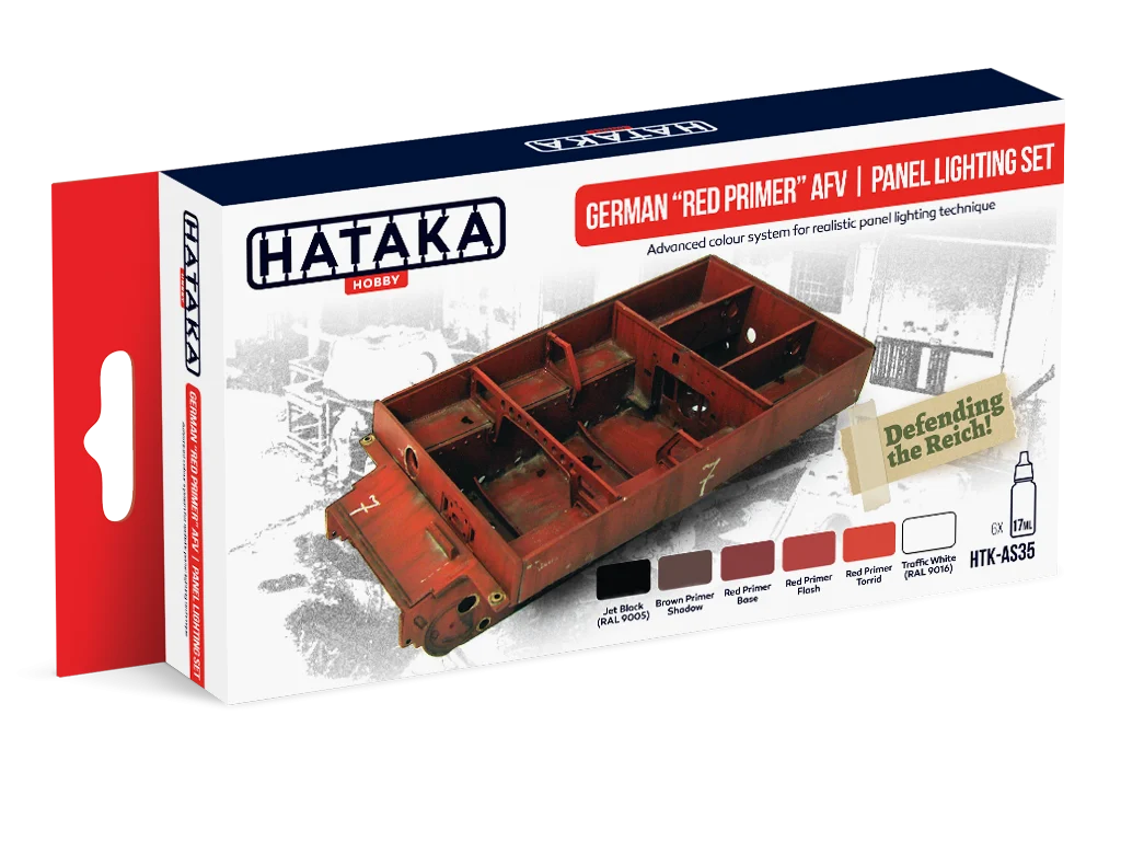 German “Red Primer” AFV Panel Lighting Paint Set Red Line (Airbrush-Dedicated) By Hataka Hobby