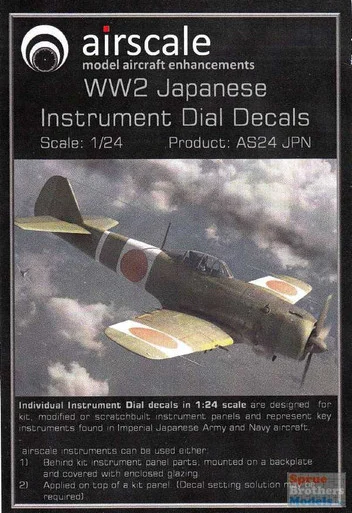 ASCAS24JPN 1:24 Airscale Instrument Dial Decals - WW2 Japanese