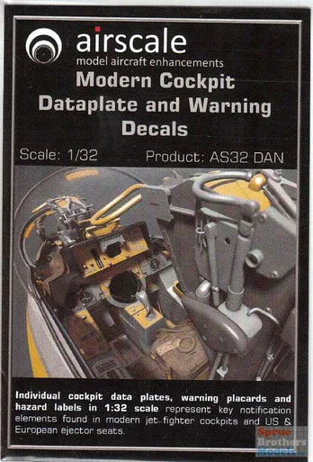 ASCAS32DAN 1:32 Airscale Modern Cockpit Dataplate and Warning Decals