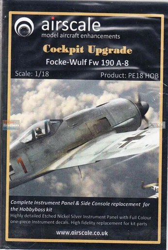 ASCPE18HOB 1:18 Airscale Fw190A-8 Cockpit Upgrade Set (HBS kit)