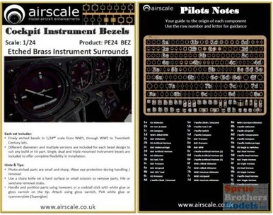 ASCPE24BEZ 1:24 Airscale Cockpit Instrument Bezels