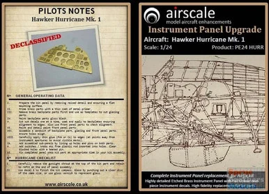 ASCPE24HURR 1:24 Airscale Instrument Panel Upgrade - Hurricane Mk.I