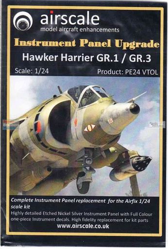 ASCPE24VTOL 1:24 Airscale Harrier GR.1/GR.3 Instrument Panel Upgrade Set (AFX kit)