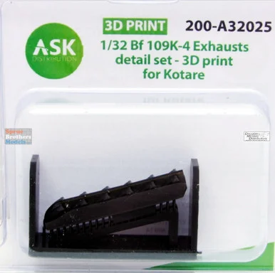 ASKA32025 1:32 ASK/Art Scale Bf109K-4 Exhausts Detail Set (KOT kit)