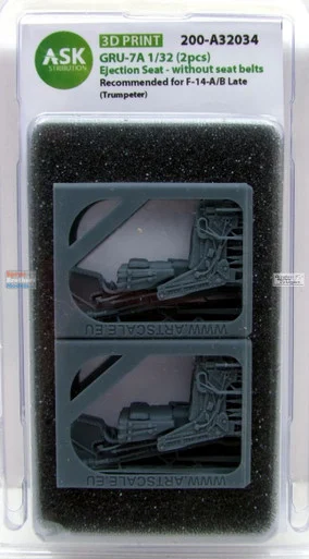 ASKA32034 1:32 ASK/Art Scale GRU-7A Ejection Seats without Seatbelts [for F-14A F-14B Late Tomcat] (TRP kit)