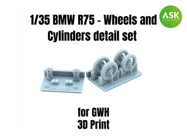 1/35 Art Scale BMW R75 - Wheels and Cylinders detail set recommended for GWH