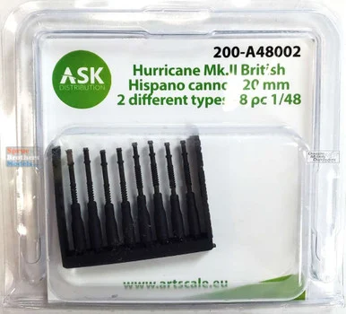 ASKA48002 1:48 ASK/Art Scale Hurricane Mk.II British 20mm Hispano Cannon 2 Types - ArtScale