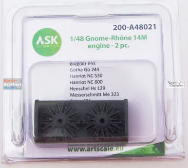 ASKA48021 1:48 ASK/Art Scale Gnome-Rhone 14M Engine (2pcs)