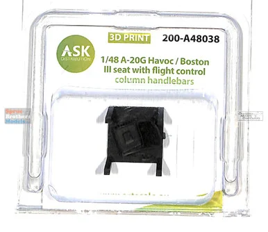 ASKA48038 1:48 ASK/Art Scale A-20G Havoc / Boston Mk.III Seat with Flight Control Column Handlebars