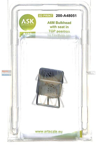 ASKA48051 1:48 ASK/Art Scale A6M Zero Bulkhead with Seat in Top Position (FNM kit) - ArtScale