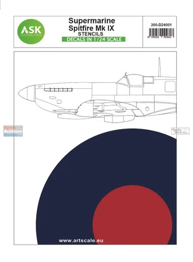 ASKD24001 1:24 ASK/Art Scale Decals - Spitfire Mk.IX Stencils