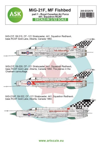 1/32 Art Scale MiG-21F, MF Fishbed / CF-121 Redhawk program - Royal Canadian Air Force, 441. Squadron