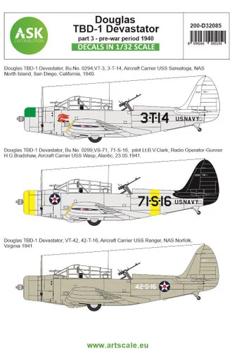 1/32 Art Scale Douglas TBD-1 Devastator part 3 - pre-war period 1940