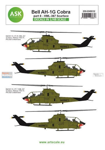ASKD48032 1:48 ASK/Art Scale Decals - AH-1G Cobra HML-367 Scarface Part 8