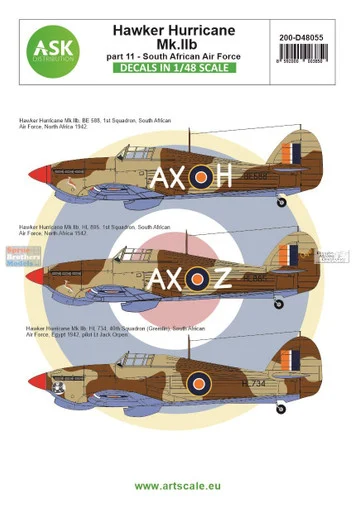 ASKD48055 1:48 ASK/Art Scale Decals - Hurricane Mk.IIb Part 11: South African Air Force
