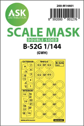 1/144 Art Scale B-52G double-sided painting mask for Great Wall Hobby