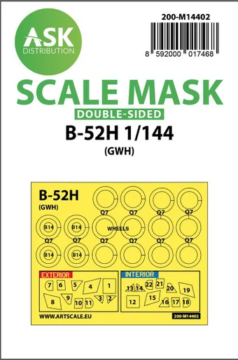 1/144 Art Scale B-52H double-sided painting mask for Great Wall Hobby