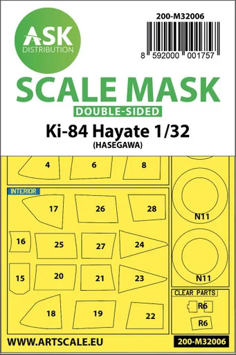 1/32 Art Scale Nakajima Ki-84 Hayate double-sided express mask for Hasegawa