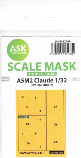 ASKM32008 1:32 ASK/Art Scale Mask [Double Sided] - A5M2 Claude (SPH kit)