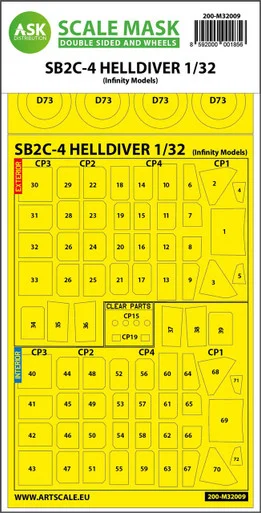 1/32 Art Scale SB2C-4 Helldiver double-sided express mask for Infinity kit