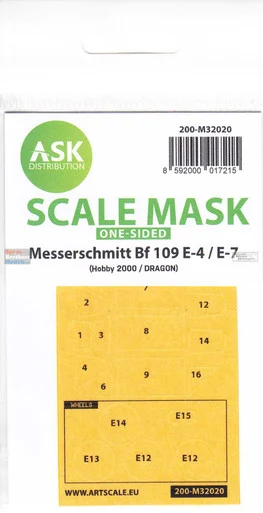 ASKM32020 1:32 ASK/Art Scale Mask - Bf109E-4/E-7 (DRA/H2K kit)
