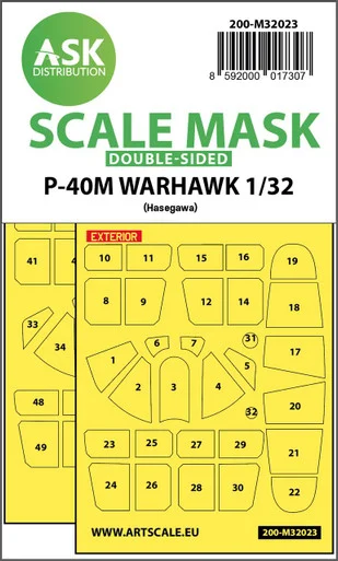 1/32 Art Scale P-40M Warhawk double-sided express masks for Hasegawa/Hobby2000