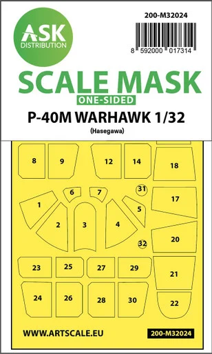 1/32 Art Scale P-40M Warhawk one-sided express masks for Hasegawa
