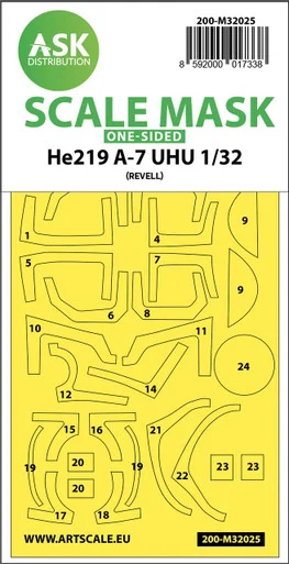 1/32 Art Scale Heinkel He 2019A-7 UHU one-sided express masks for Revell