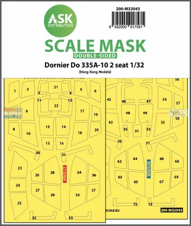 ASKM32043 1:32 ASK/Art Scale Double-Sided Mask - Do335A-10 (HKM kit)